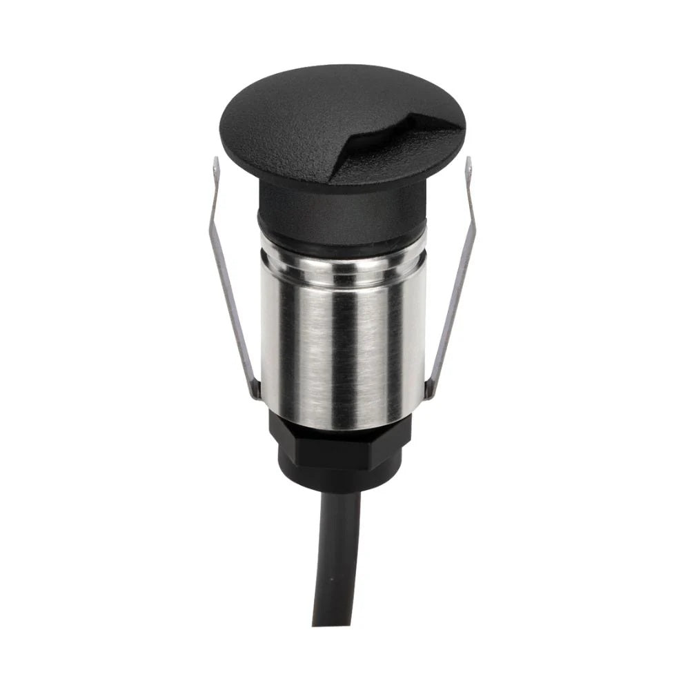 Domus EMIT-25-TRIO-BLK - 1W LED 12/24V DC Tri-Colour 25mm Micro Recessed Step & Inground Light IP67 Black - DRIVER REQUIRED