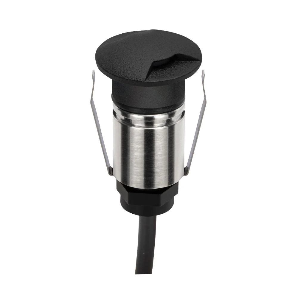 Domus EMIT-25-TRIO-BLK - 1W LED 12/24V DC Tri-Colour 25mm Micro Recessed Step & Inground Light IP67 Black - DRIVER REQUIRED