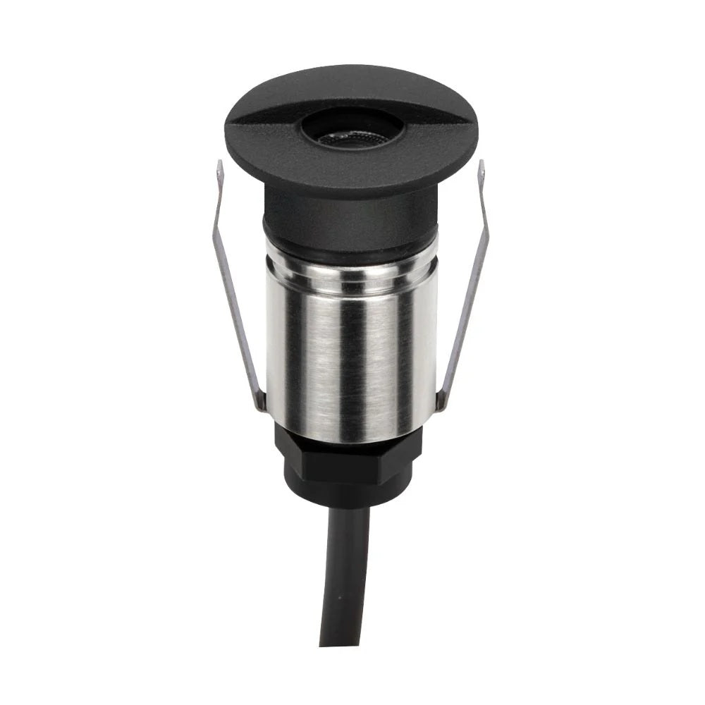 Domus EMIT-25-TRIO-BLK - 1W LED 12/24V DC Tri-Colour 25mm Micro Recessed Step & Inground Light IP67 Black - DRIVER REQUIRED