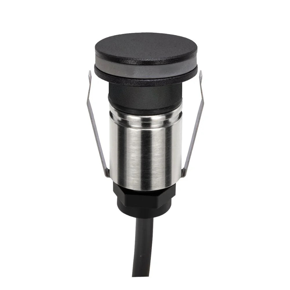Domus EMIT-25-TRIO-BLK - 1W LED 12/24V DC Tri-Colour 25mm Micro Recessed Step & Inground Light IP67 Black - DRIVER REQUIRED