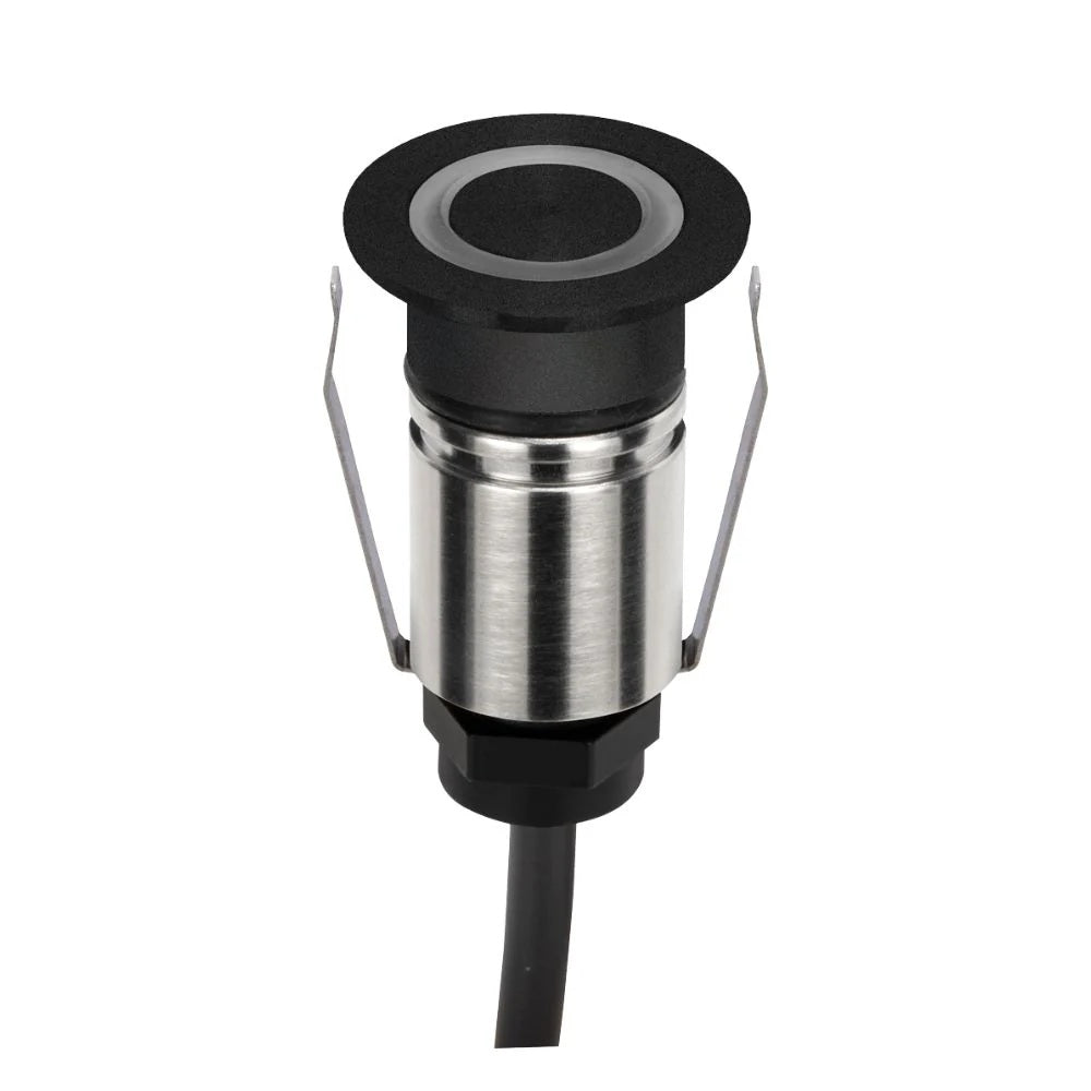 Domus EMIT-25-TRIO-BLK - 1W LED 12/24V DC Tri-Colour 25mm Micro Recessed Step & Inground Light IP67 Black - DRIVER REQUIRED