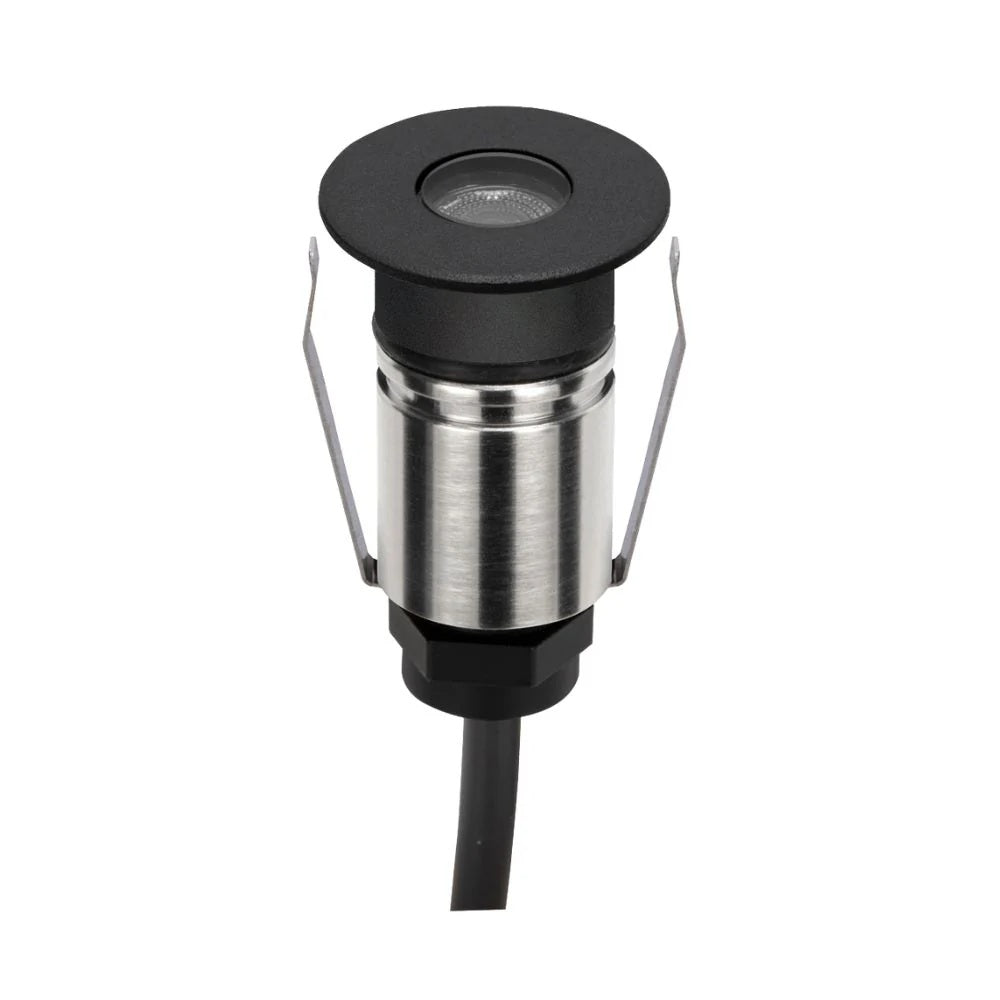 Domus EMIT-25-TRIO-BLK - 1W LED 12/24V DC Tri-Colour 25mm Micro Recessed Step & Inground Light IP67 Black - DRIVER REQUIRED