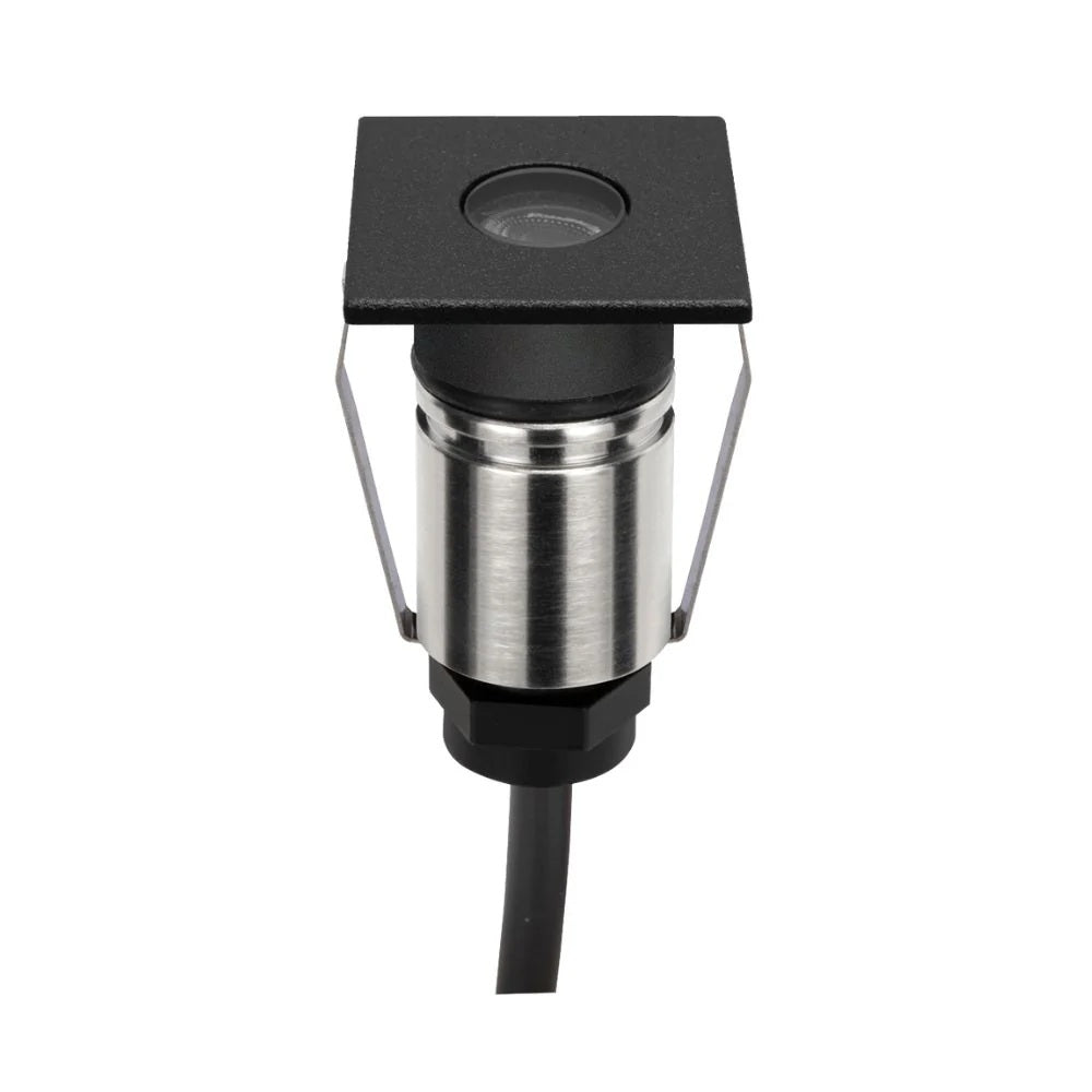 Domus EMIT-25-TRIO-BLK - 1W LED 12/24V DC Tri-Colour 25mm Micro Recessed Step & Inground Light IP67 Black - DRIVER REQUIRED