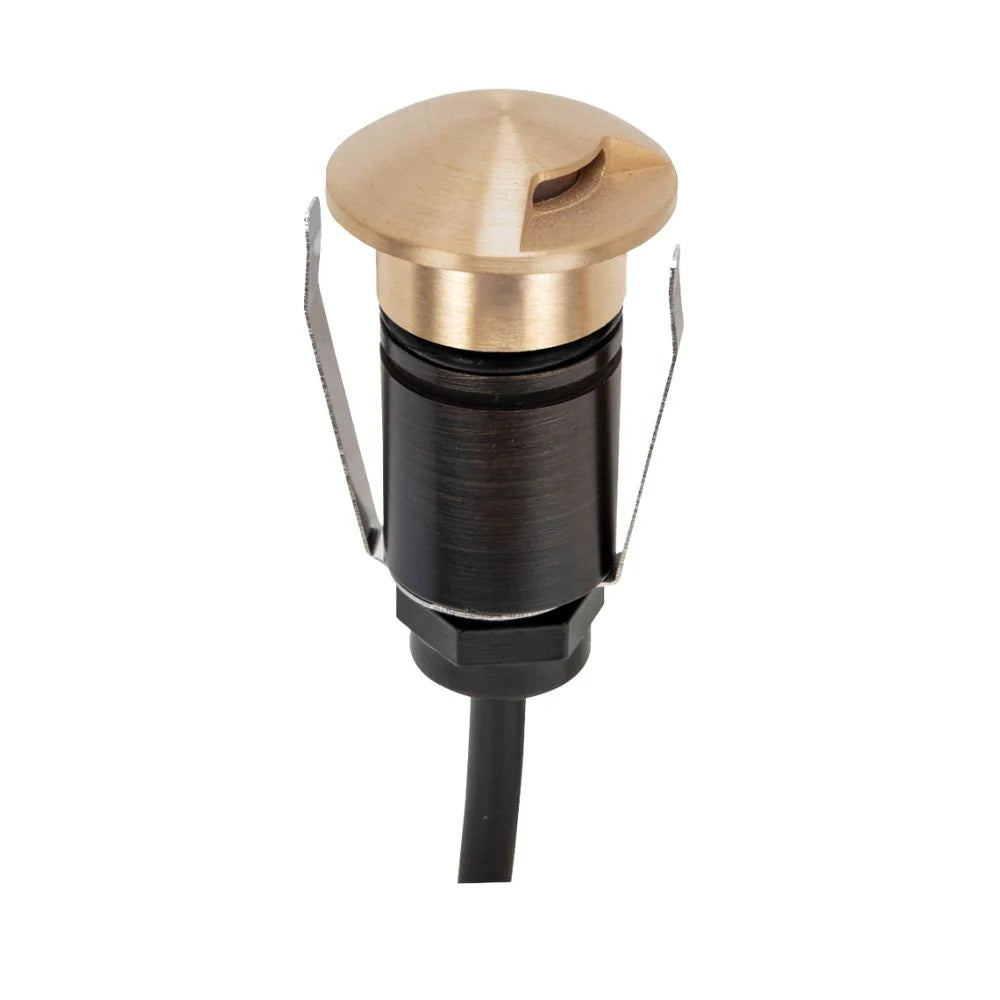 Domus EMIT-25-TRIO-BRS - 1W LED 12/24V DC Tri-Colour 25mm Micro Recessed Step & Inground Light IP67 Brushed Brass - DRIVER REQUIRED