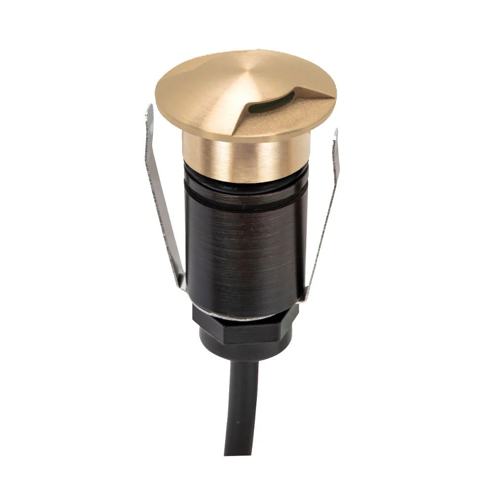 Domus EMIT-25-TRIO-BRS - 1W LED 12/24V DC Tri-Colour 25mm Micro Recessed Step & Inground Light IP67 Brushed Brass - DRIVER REQUIRED