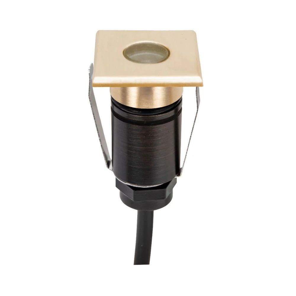 Domus EMIT-25-TRIO-BRS - 1W LED 12/24V DC Tri-Colour 25mm Micro Recessed Step & Inground Light IP67 Brushed Brass - DRIVER REQUIRED