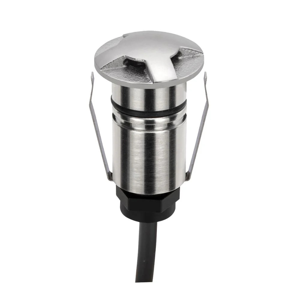 Domus EMIT-25-TRIO-STS - 1W LED 12/24V DC Tri-Colour 25mm Micro Recessed Step & Inground Light IP67 Stainless Steel - DRIVER REQUIRED