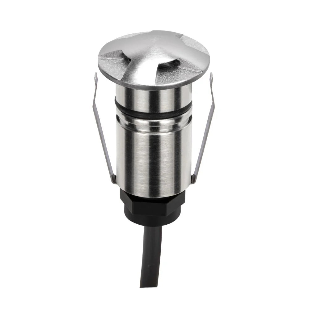 Domus EMIT-25-TRIO-STS - 1W LED 12/24V DC Tri-Colour 25mm Micro Recessed Step & Inground Light IP67 Stainless Steel - DRIVER REQUIRED