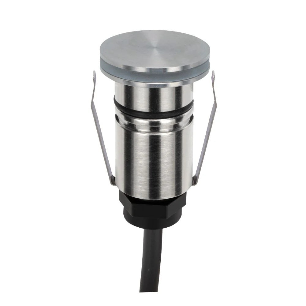 Domus EMIT-25-TRIO-STS - 1W LED 12/24V DC Tri-Colour 25mm Micro Recessed Step & Inground Light IP67 Stainless Steel - DRIVER REQUIRED