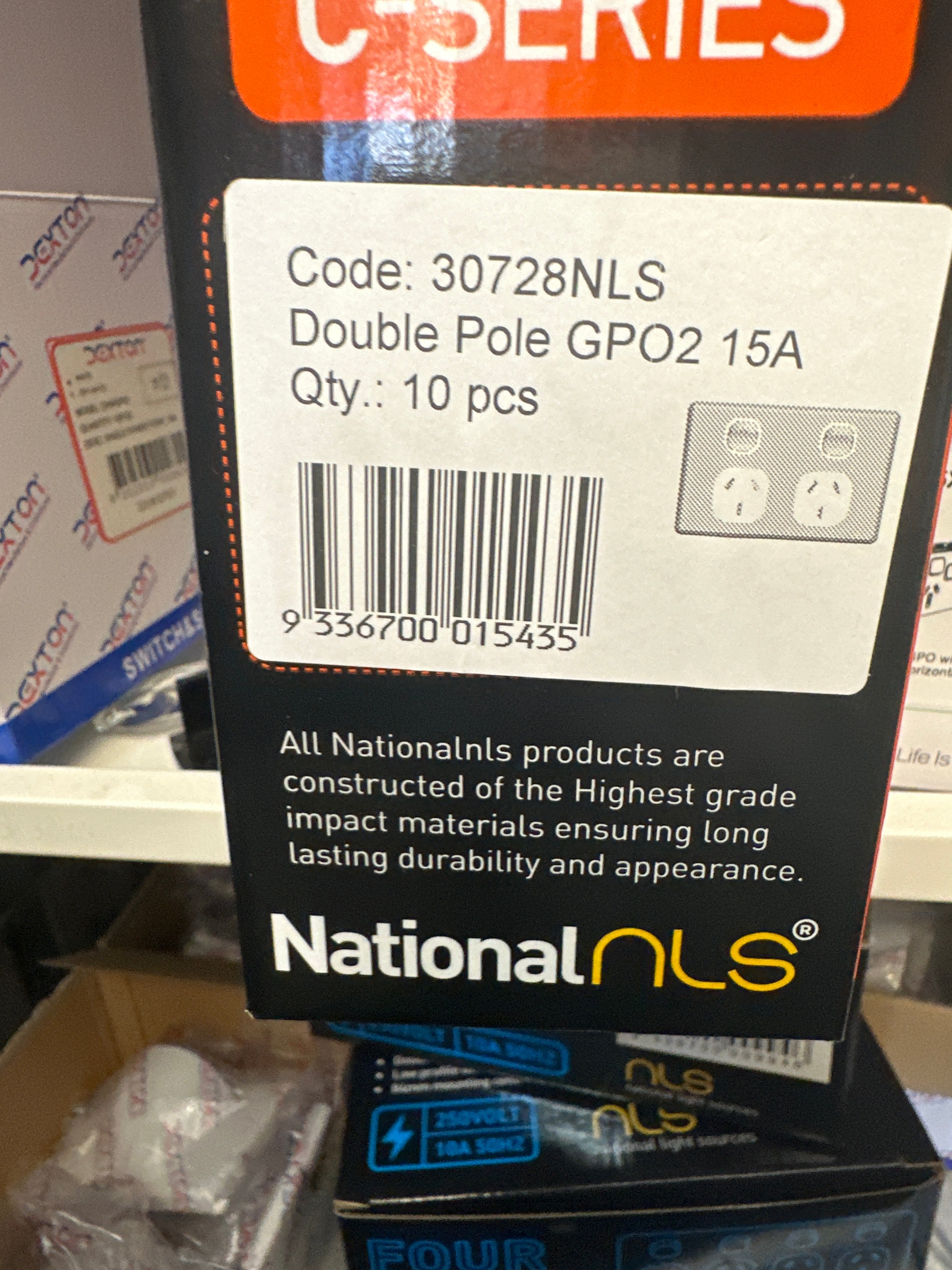 NLS 30728 | DOUBLE POLE DOUBLE POWER POINT 15AMP 'CLASSIC' STYLE | WHITE