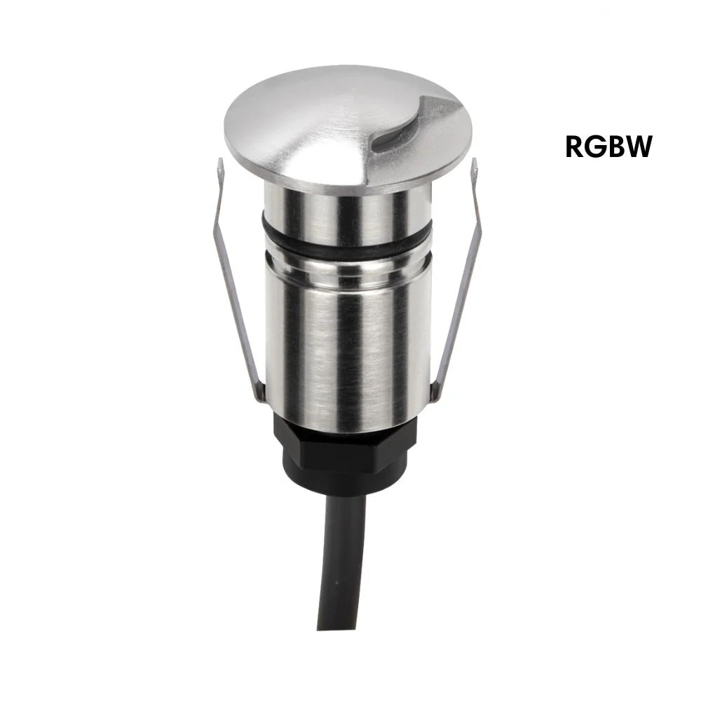 Domus EMIT-25-RGBW-STS - 1W LED 24V DC RGBW Colour Changeable 25mm Micro Recessed Step & Inground Light IP67 Stainless Steel - DRIVER REQUIRED)