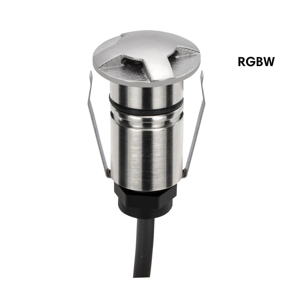 Domus EMIT-25-RGBW-STS - 1W LED 24V DC RGBW Colour Changeable 25mm Micro Recessed Step & Inground Light IP67 Stainless Steel - DRIVER REQUIRED)
