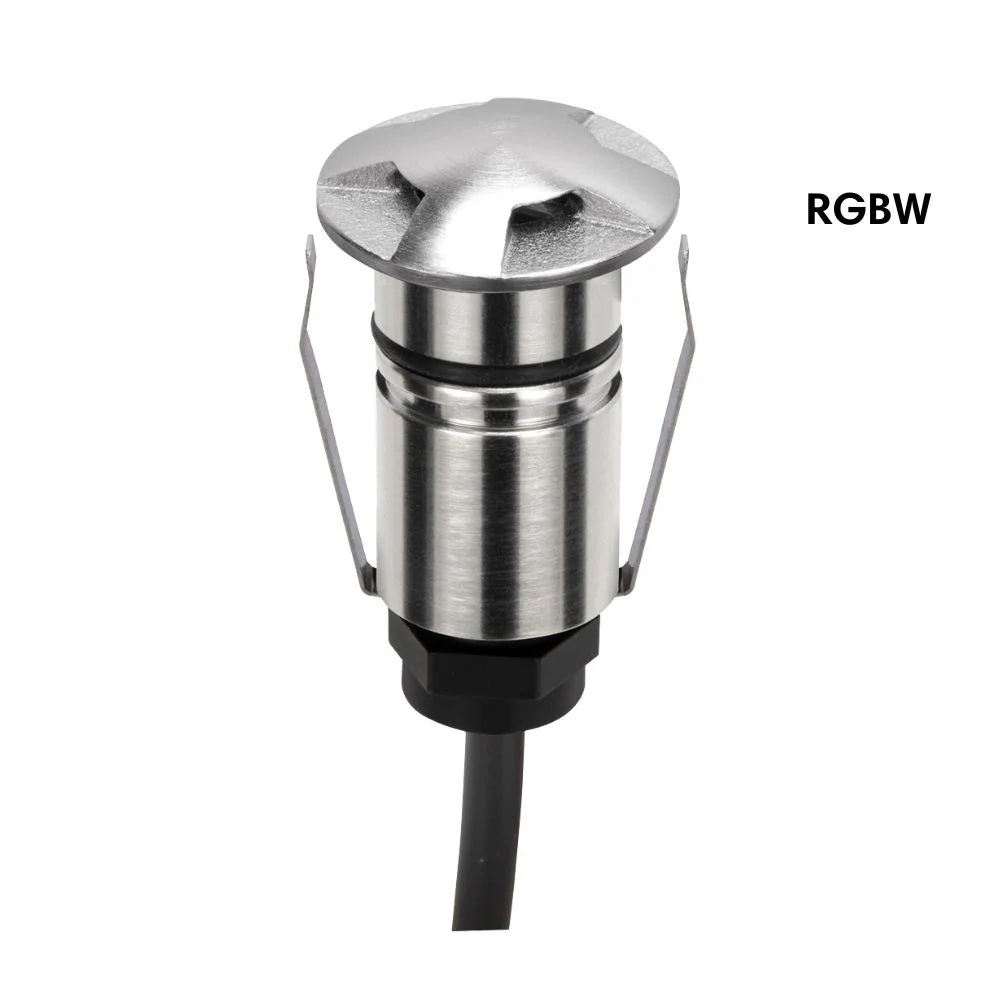 Domus EMIT-25-RGBW-STS - 1W LED 24V DC RGBW Colour Changeable 25mm Micro Recessed Step & Inground Light IP67 Stainless Steel - DRIVER REQUIRED)