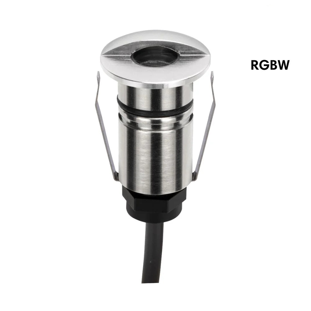 Domus EMIT-25-RGBW-STS - 1W LED 24V DC RGBW Colour Changeable 25mm Micro Recessed Step & Inground Light IP67 Stainless Steel - DRIVER REQUIRED)