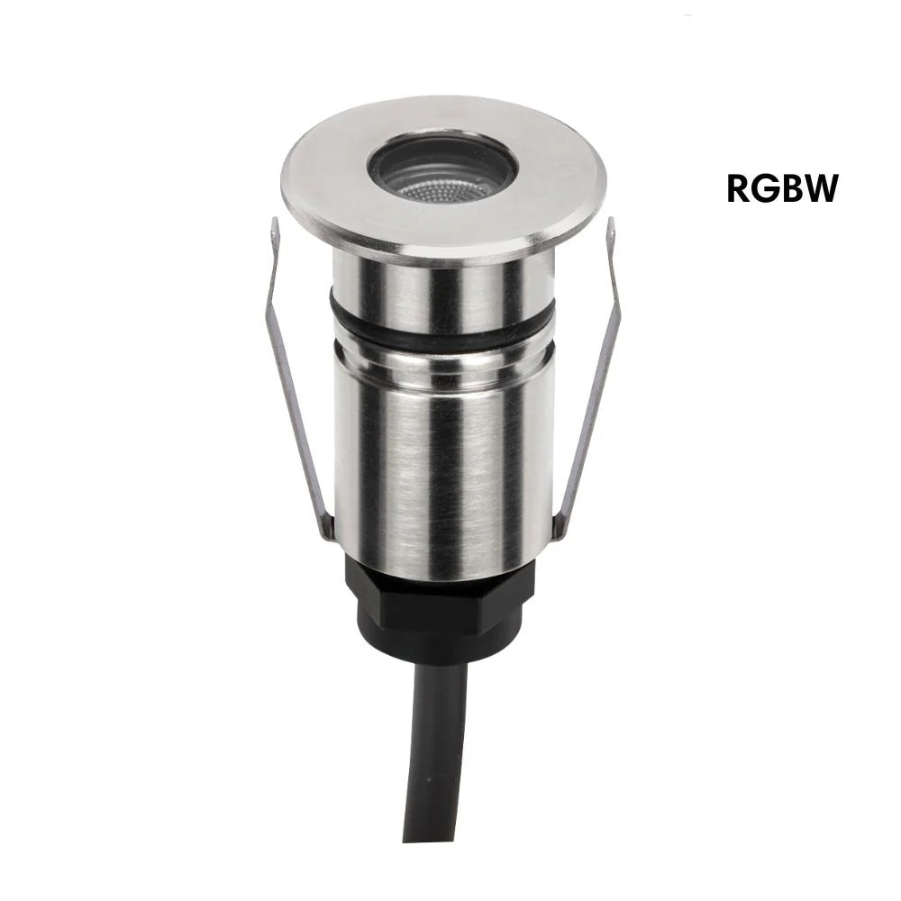 Domus EMIT-25-RGBW-STS - 1W LED 24V DC RGBW Colour Changeable 25mm Micro Recessed Step & Inground Light IP67 Stainless Steel - DRIVER REQUIRED)