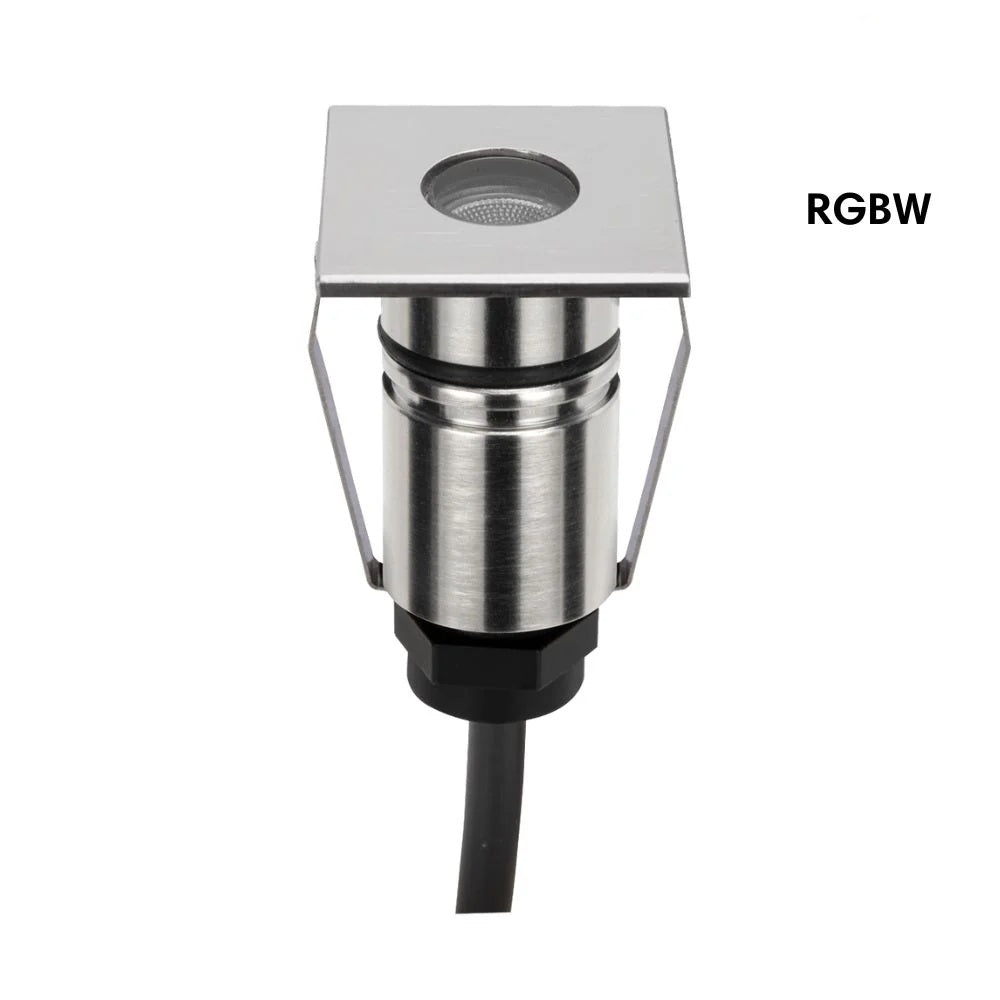 Domus EMIT-25-RGBW-STS - 1W LED 24V DC RGBW Colour Changeable 25mm Micro Recessed Step & Inground Light IP67 Stainless Steel - DRIVER REQUIRED)