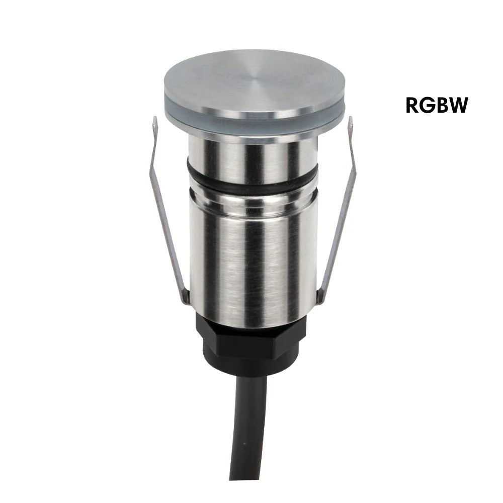 Domus EMIT-25-RGBW-STS - 1W LED 24V DC RGBW Colour Changeable 25mm Micro Recessed Step & Inground Light IP67 Stainless Steel - DRIVER REQUIRED)
