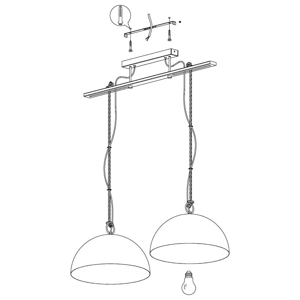 Eglo HODSOLL - 1/2 Steel Light Pendant (Last 2Pc Left)