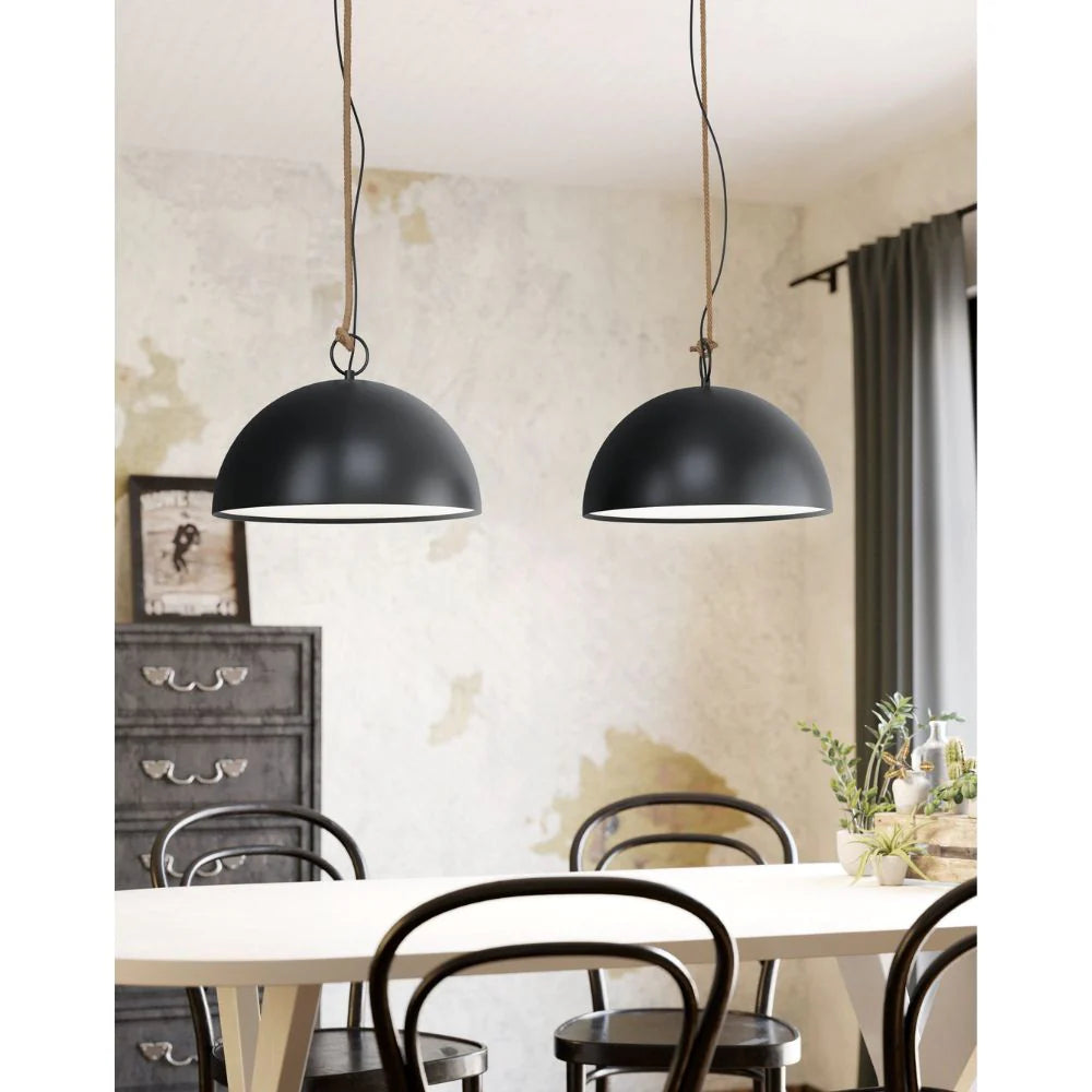 Eglo HODSOLL - 1/2 Steel Light Pendant (Last 2Pc Left)