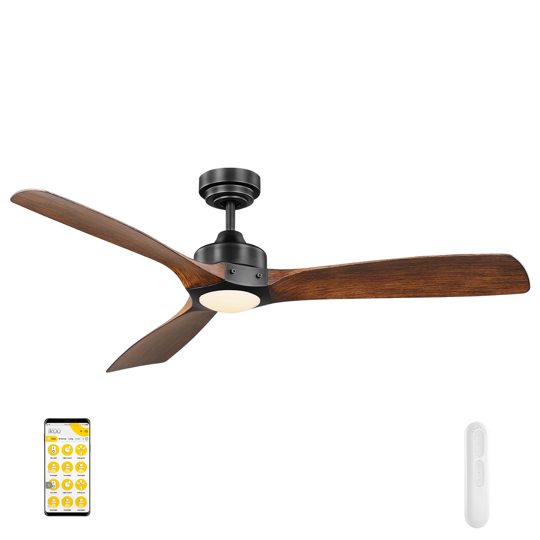 Minota 132cm DC Ikuü Smart Wi-Fi Ceiling Fans With LED Light And Remote