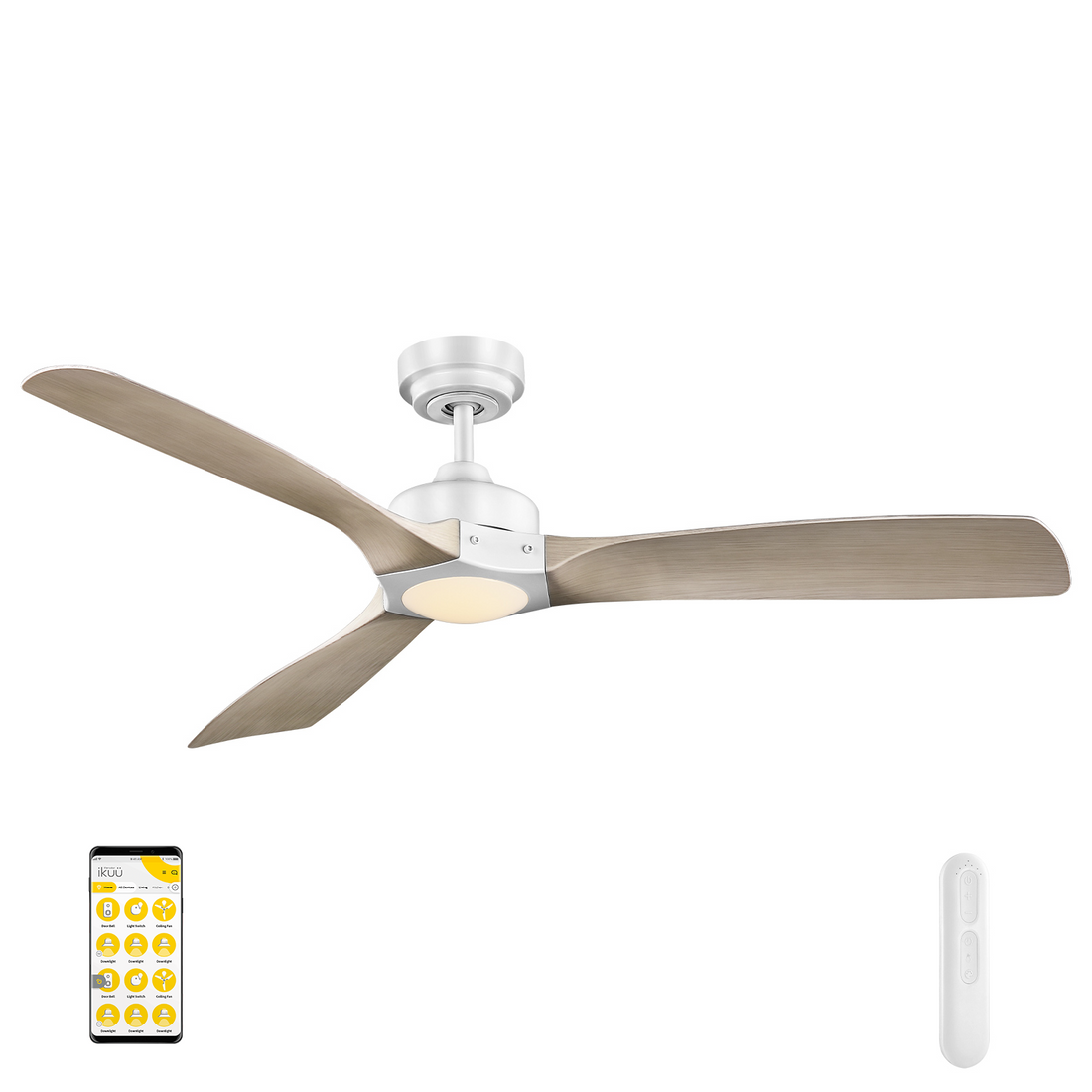 Minota 132cm DC Ikuü Smart Wi-Fi Ceiling Fans With LED Light And Remote