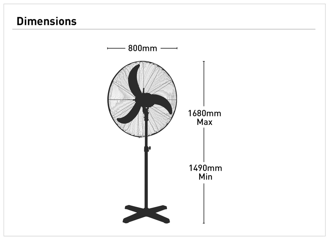 Airbond 75cm High Velocity Industrial DC Pedestal Fan