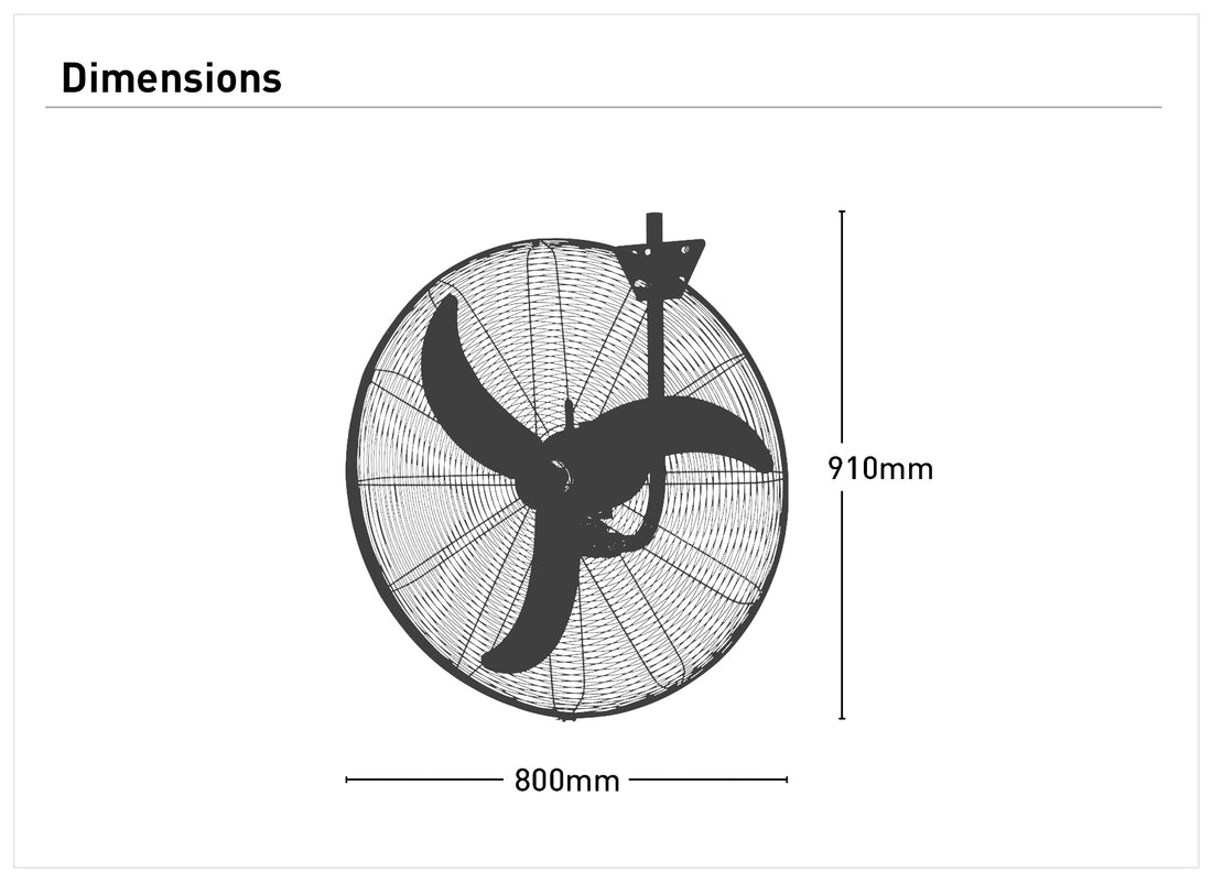 Mercator Airbond 75cm High Velocity Industrial DC Wall Fan