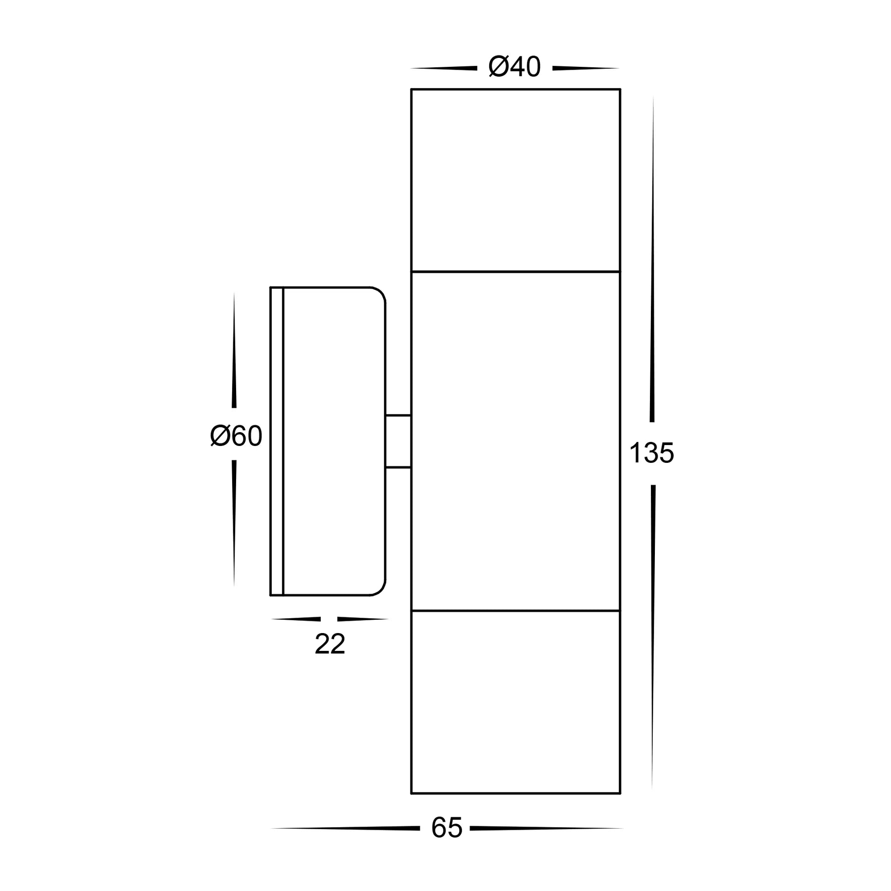 Havit Mini Tivah Up & Down Wall Pillar Lights
