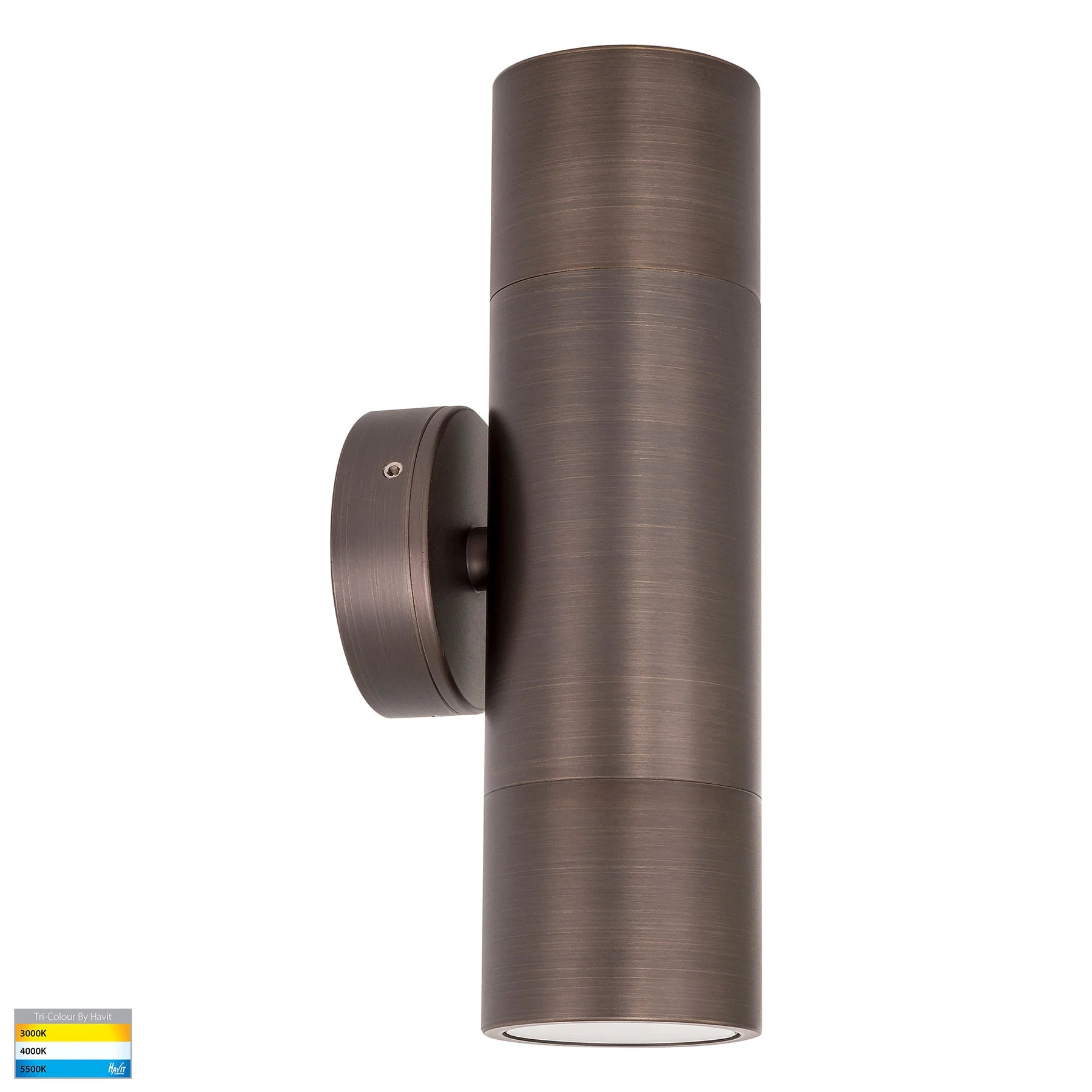 Havit Tivah Antique Brass TRI Colour Up & Down Wall Pillar Lights