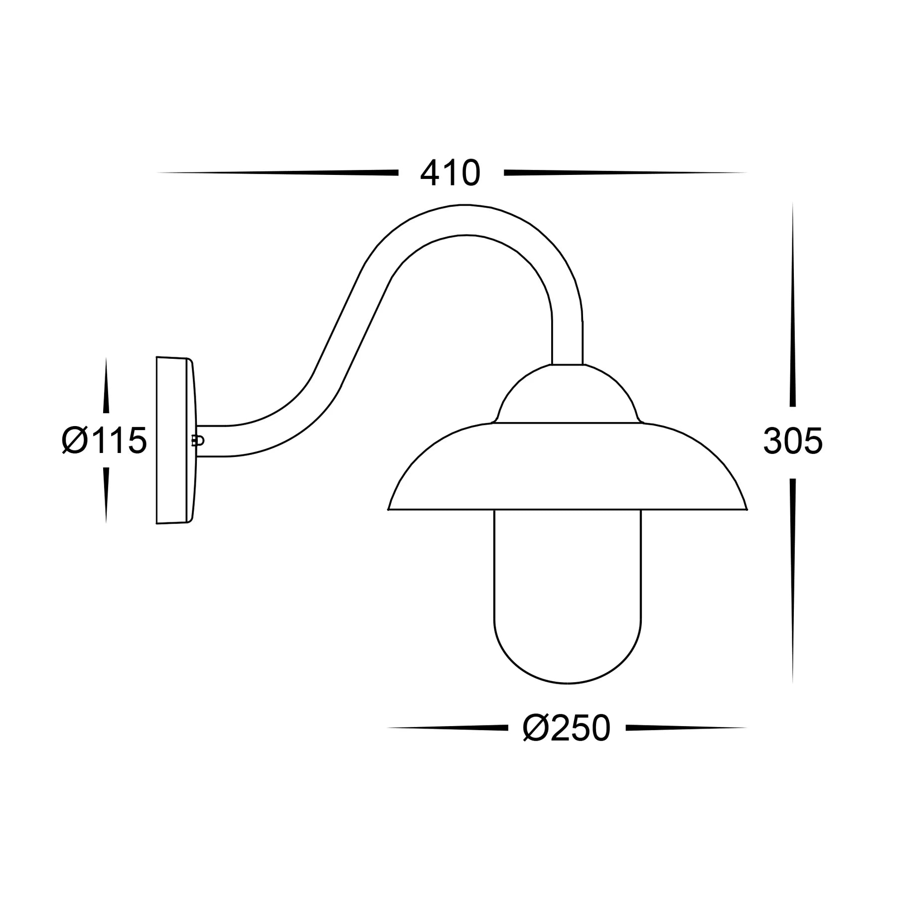 Havit HV3519W-BLK - Loka Aluminium Black Wall Light