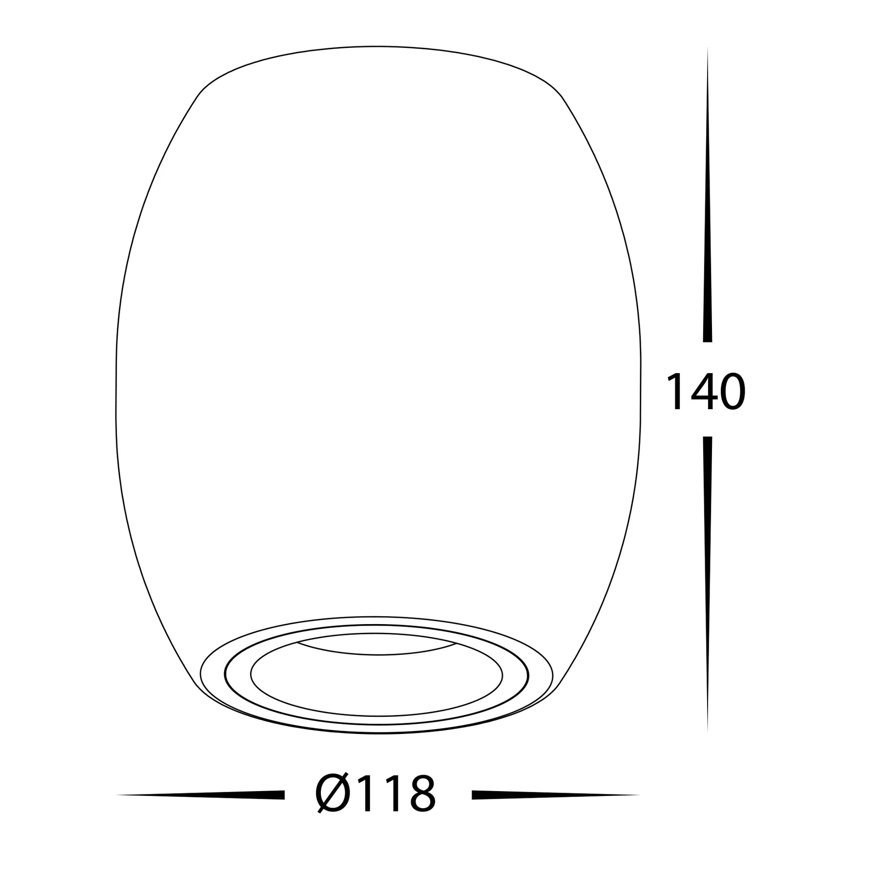 Havit HV5849S-BLK - Nella Black 12w Surface Mounted LED Downlight