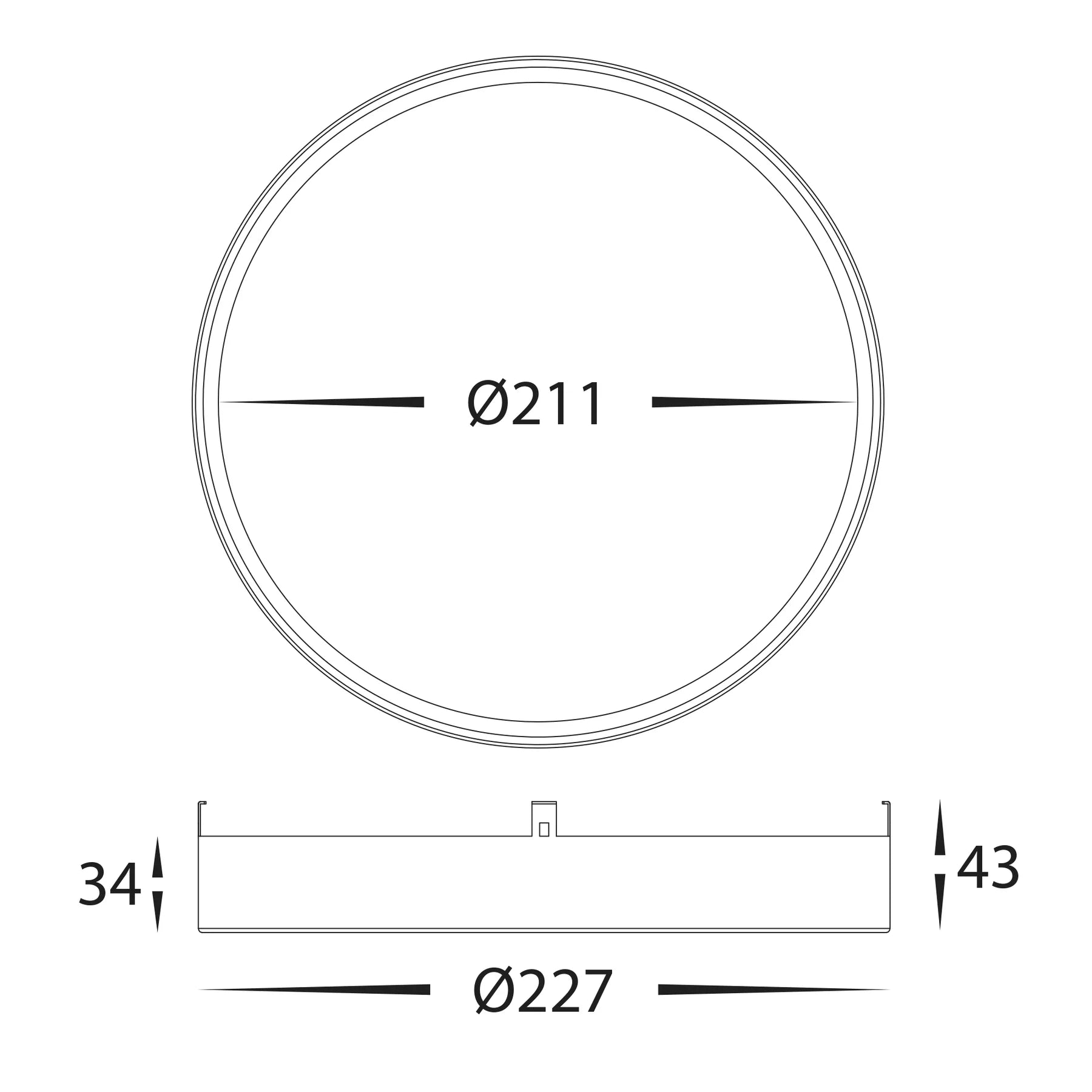 Havit HV5863-4-BLKALB - Auster Black Trim with Alabaster Glass to suit HV5863S-WHT