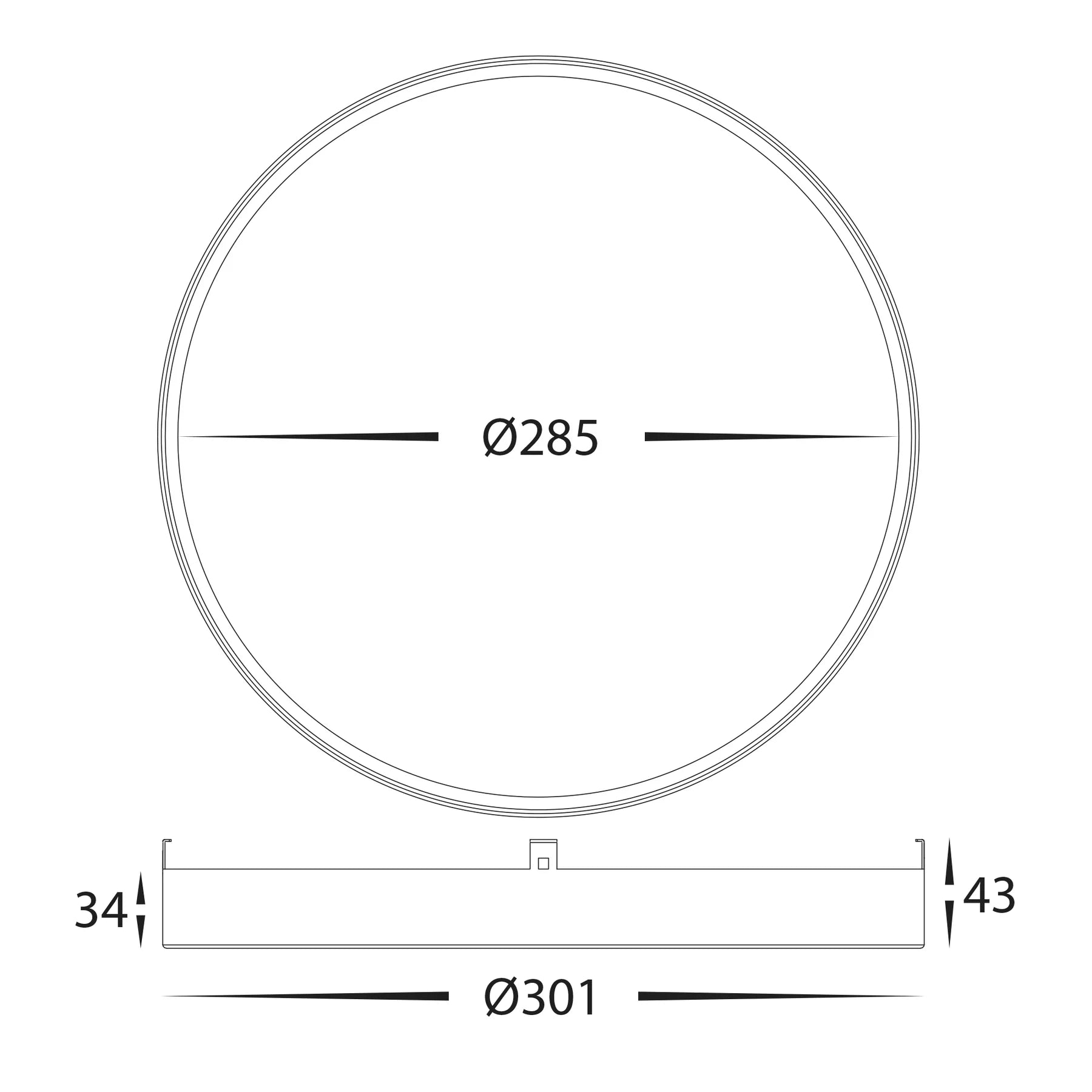Havit HV5864-4-BLKALB - Auster Black Trim with Alabaster Glass to suit HV5864S-WHT