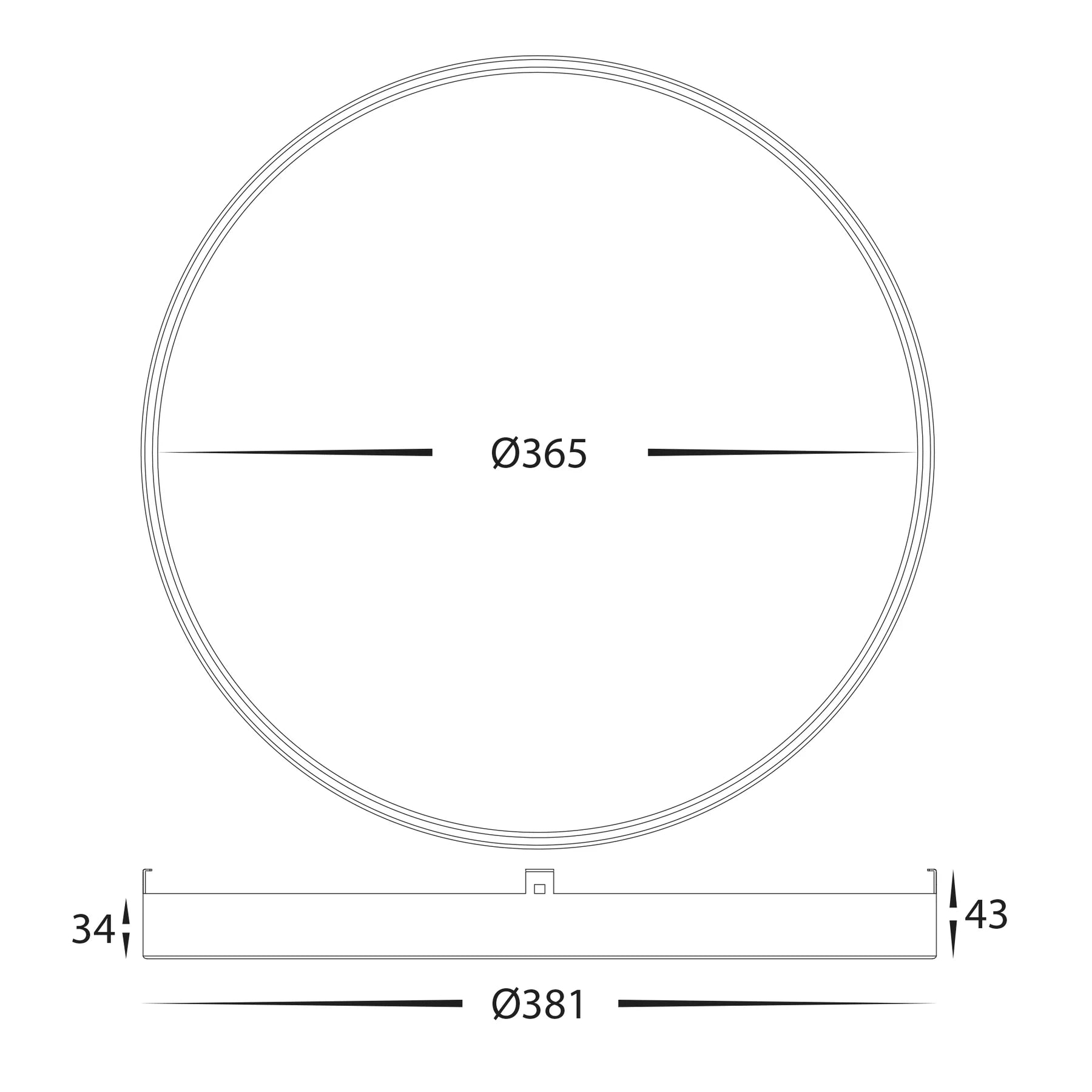 Havit HV5865-4-BLKALB - Auster Black Trim with Alabaster Glass to suit HV5865S-WHT