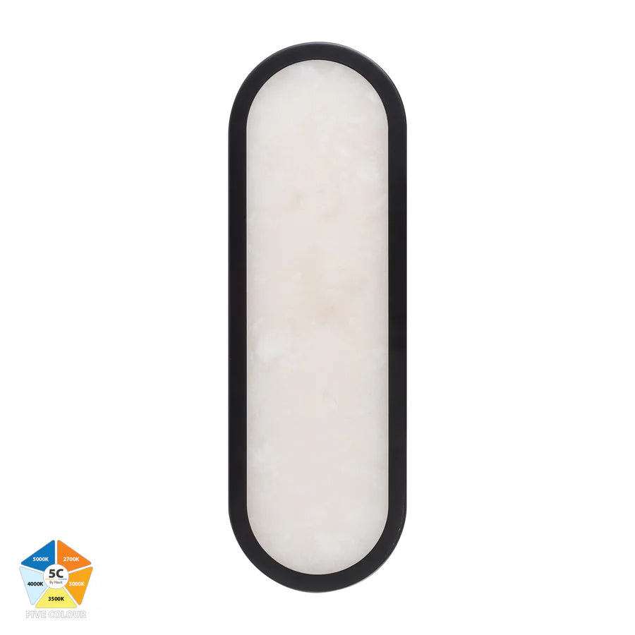 Havit HV8011S-BLKALB - Auster Black with Alabaster Glass Wall Light