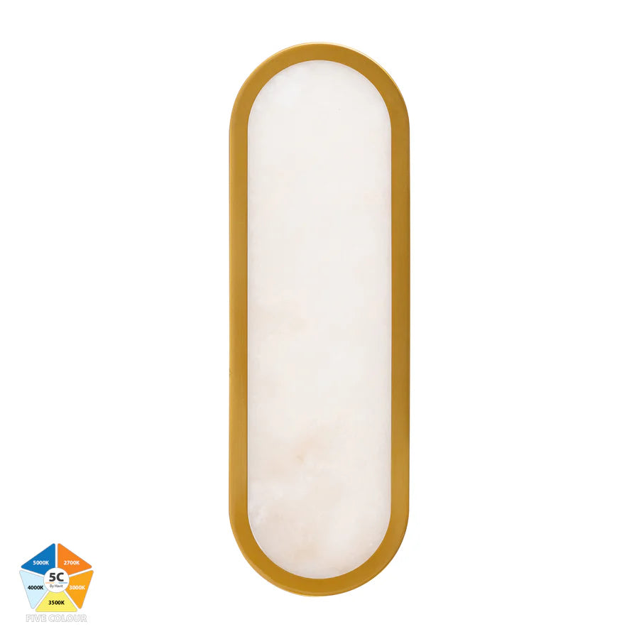 Havit HV8011S-GLDALB - Auster Gold with Alabaster Glass Wall Light