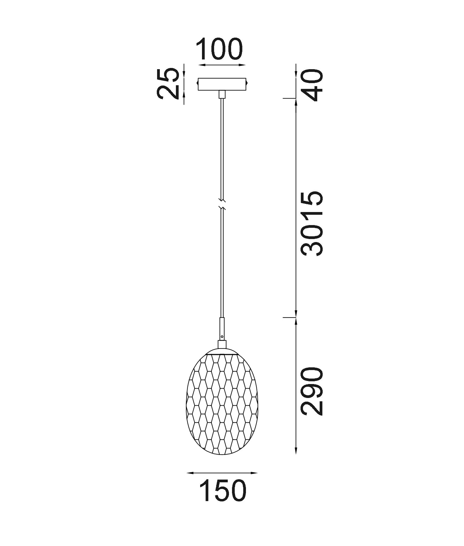 KATHAL: Interior Ellipse Glass Segmented with Brass Highlight Enclosed Pendant Lights