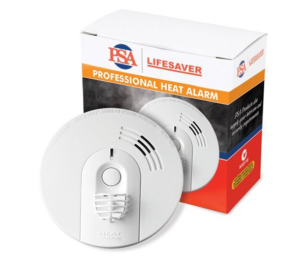 PSA 240V Heat Alarm with 9V Battery Backup Fix Temp Design