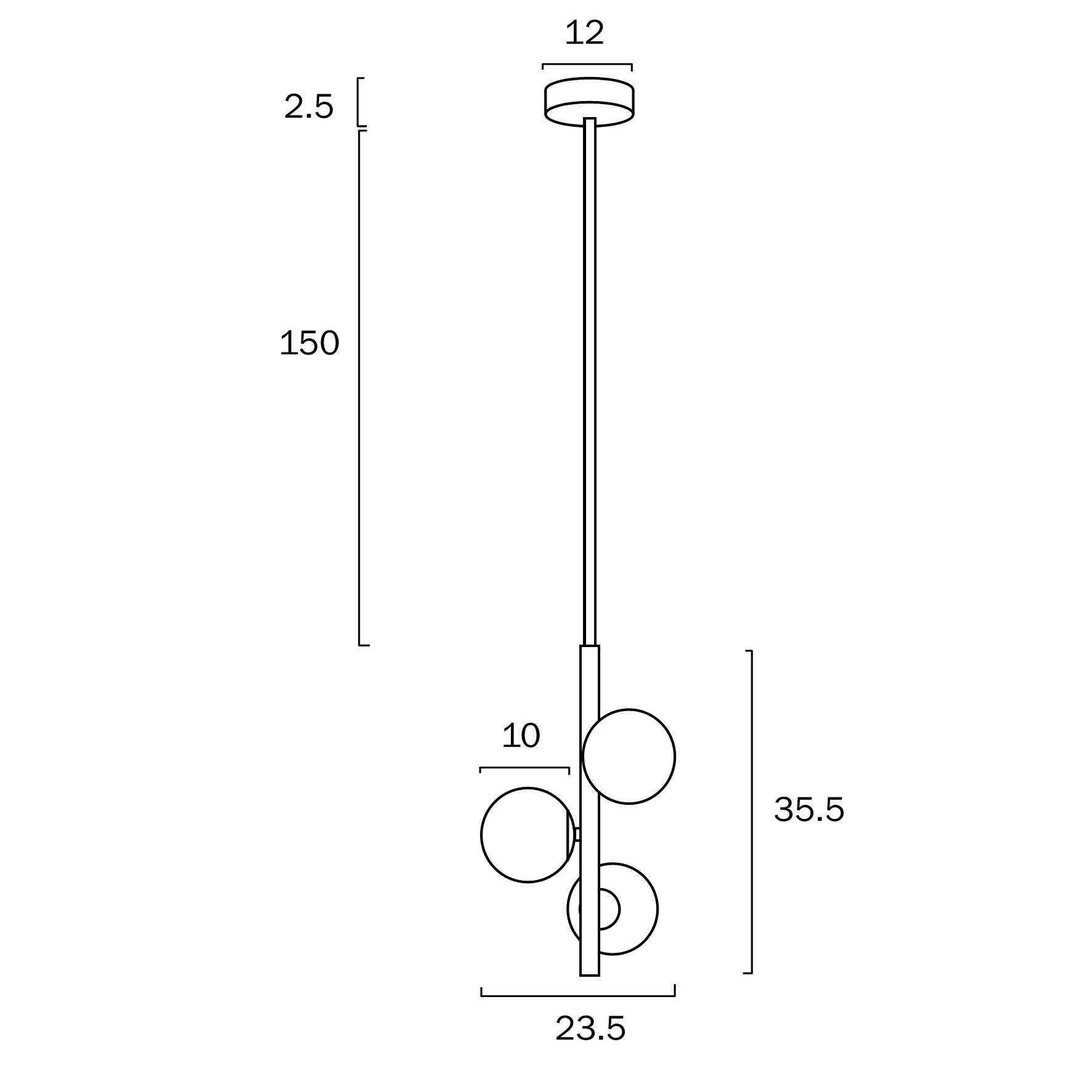 MORAN 3 LIGHTS PENDANT