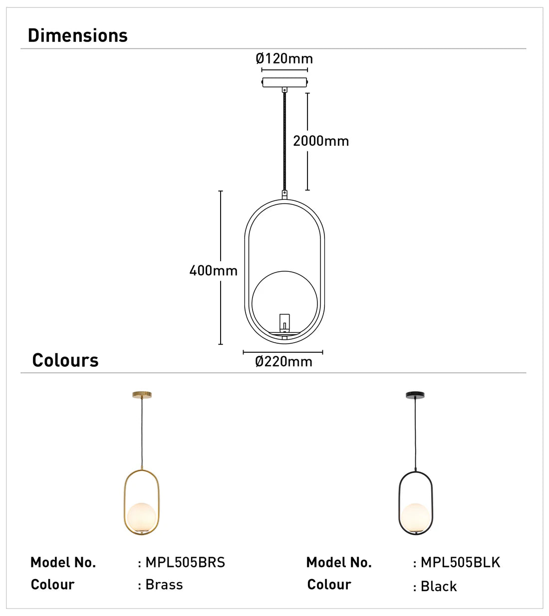Mercator Lighting Ava 1Lt Pendant Light