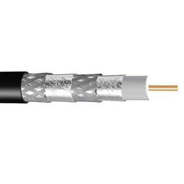 CABLE COAXIAL RG6 QUAD SHIELD 305M BLACK