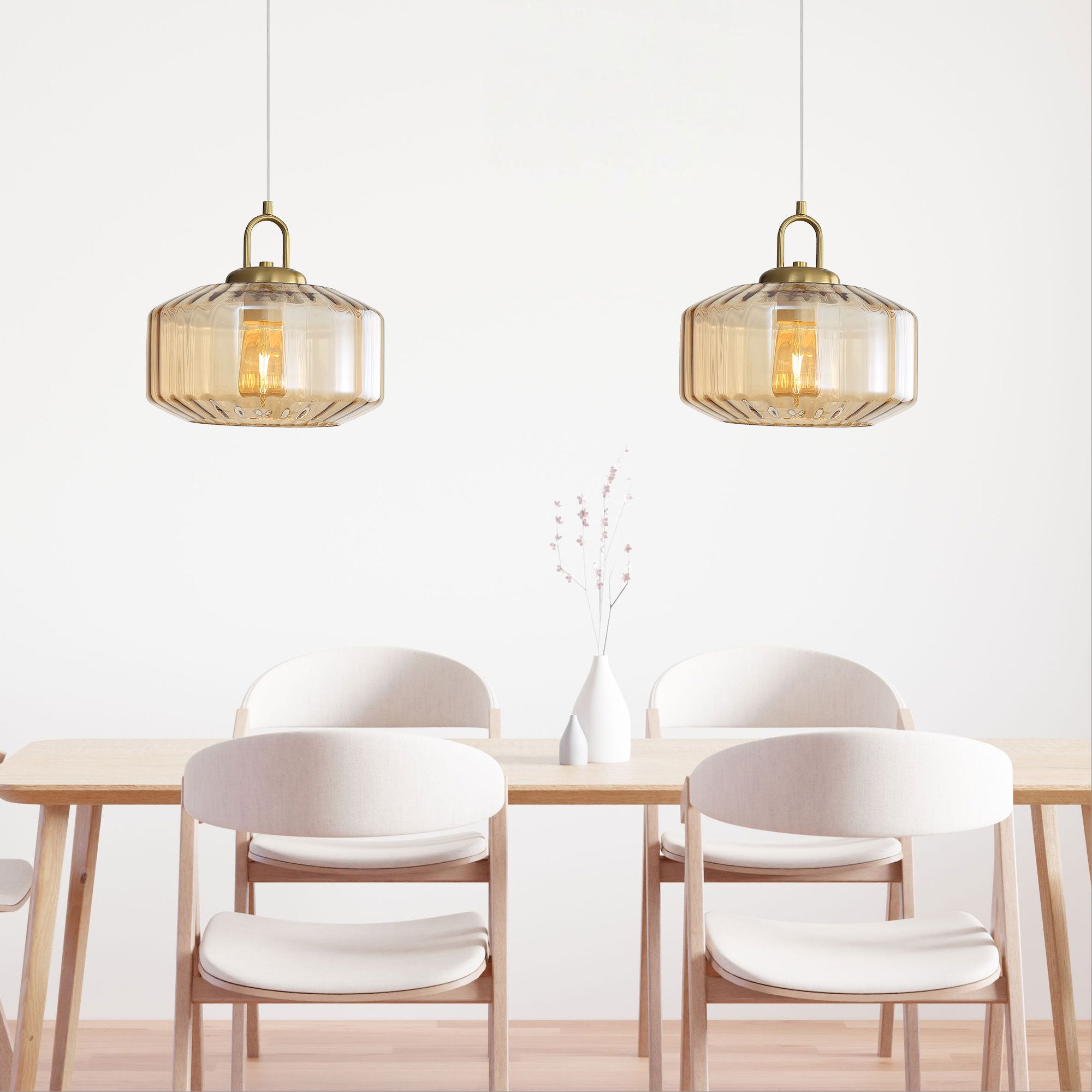 Oriel Lighting CLARISE AMBER Glass Pendant