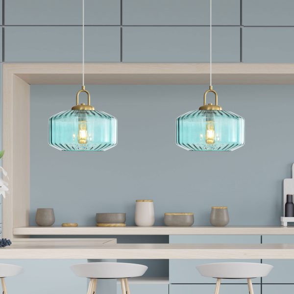 Oriel Lighting CLARISE BLUE Glass Pendant