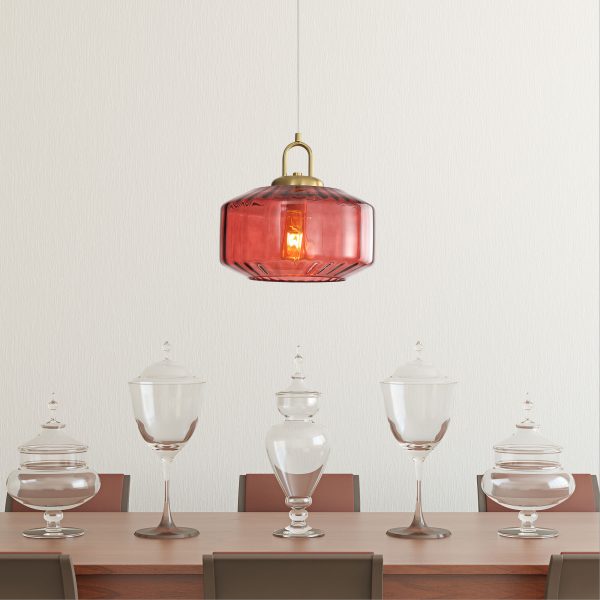 Oriel Lighting CLARISE ROSE Glass Pendant