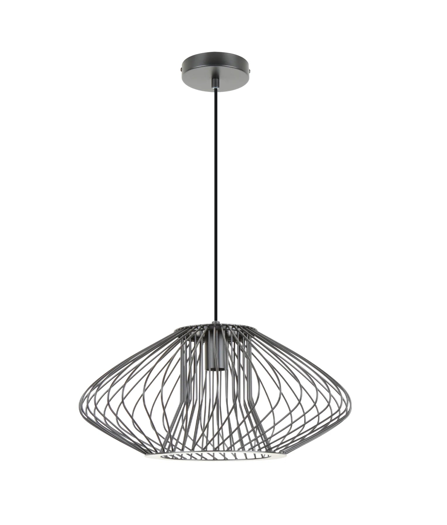 CLA PARRILLA: Interior Oval Cage Iron Pendant Lights OD440mm