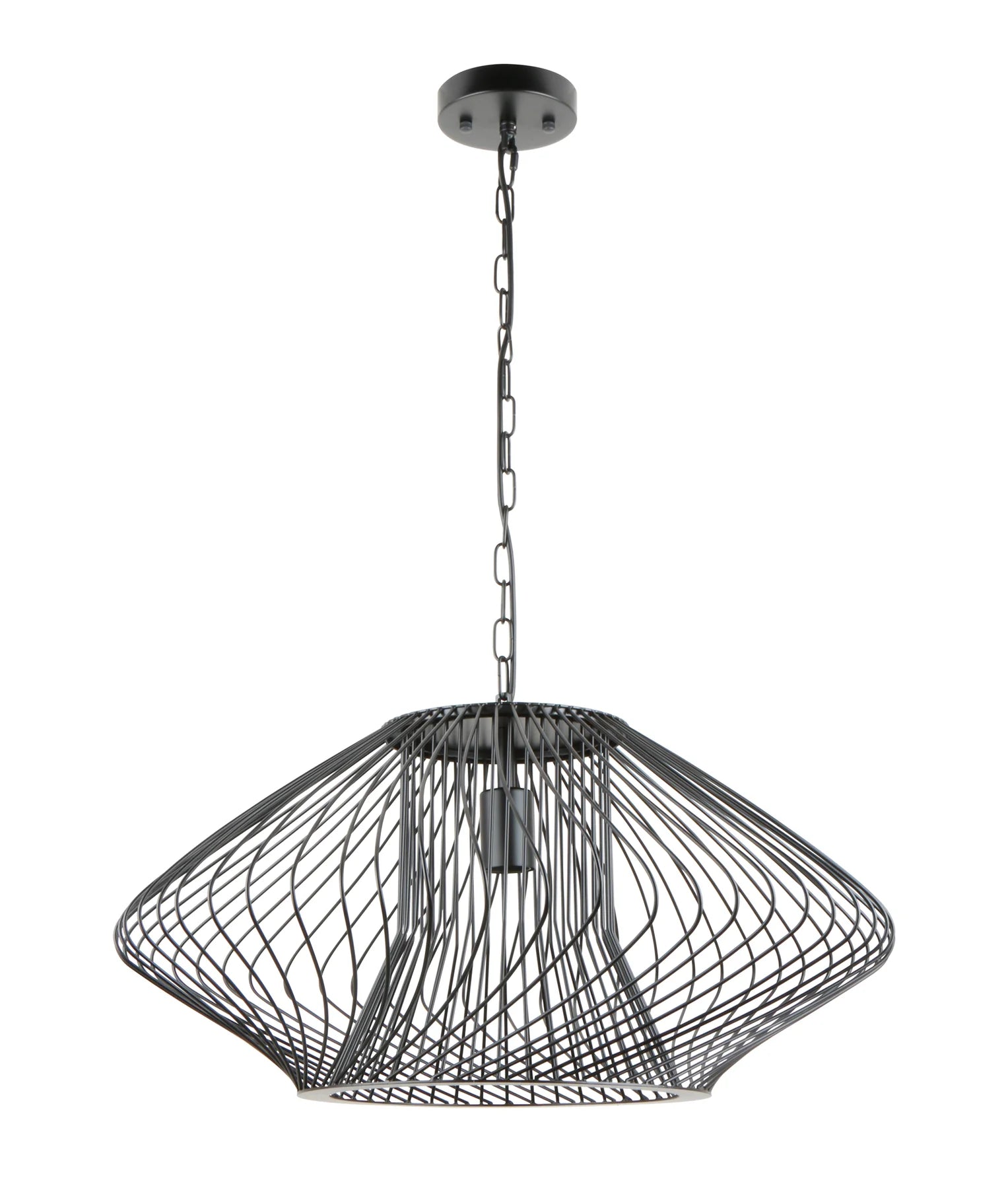CLA PARRILLA: Interior Oval Cage Iron Pendant Lights OD600mm