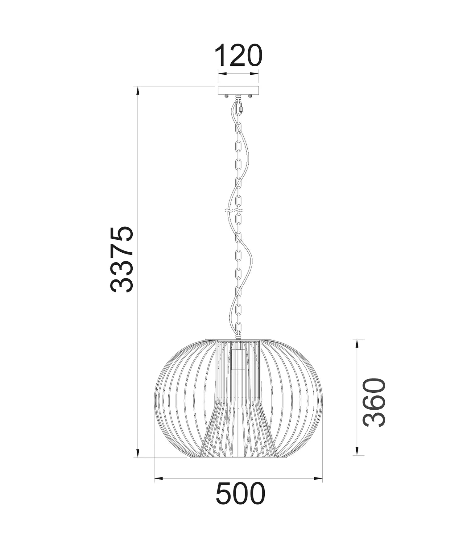 CLA PARRILLA: Interior Round Cage Iron Pendant Lights