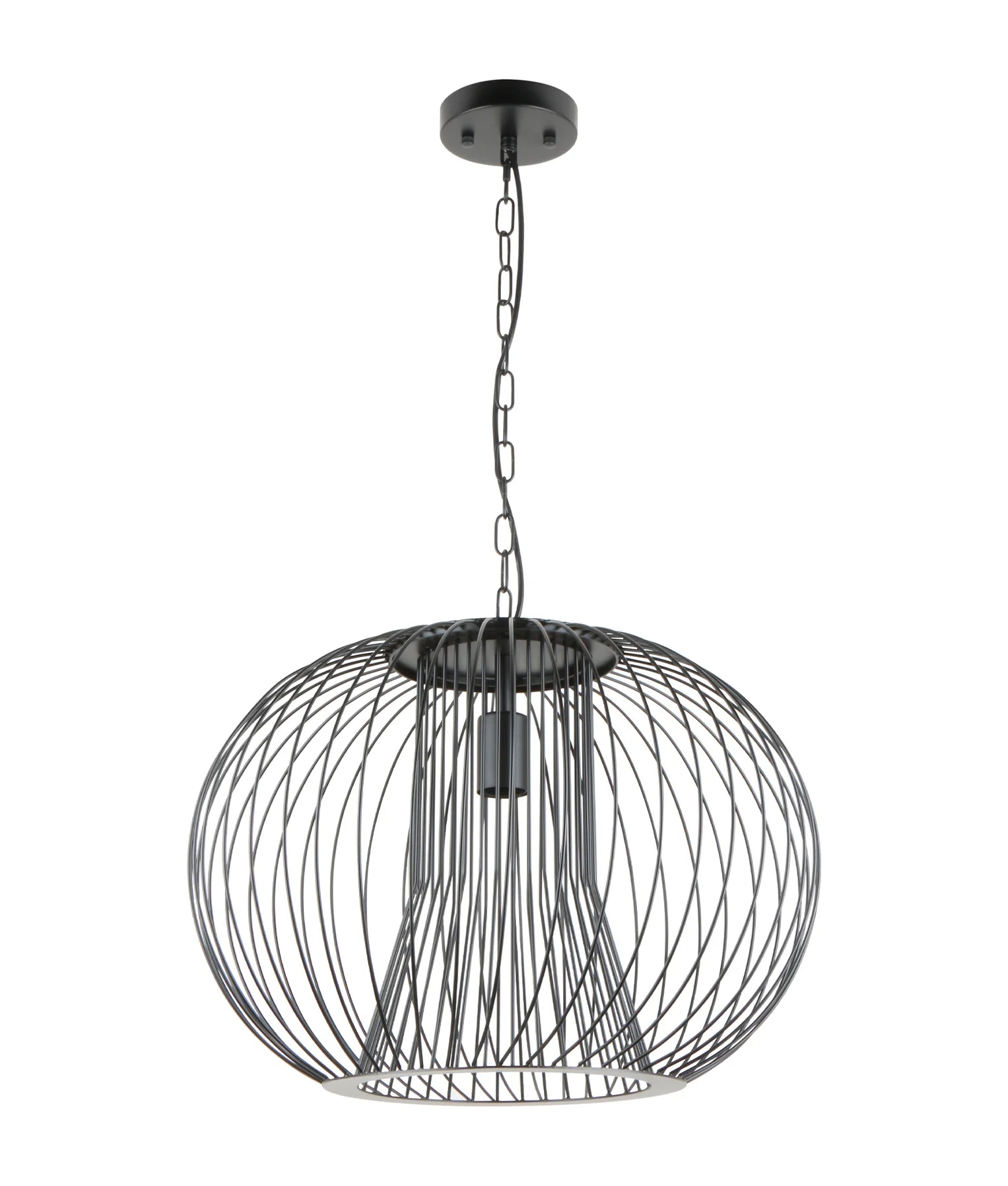CLA PARRILLA: Interior Round Cage Iron Pendant Lights