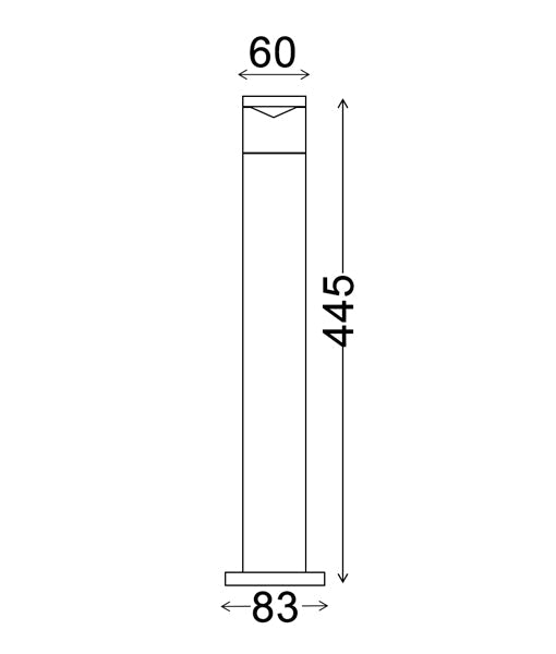CLA PHARE: GU10 Surface Mounted Black Anti Glare Bollard Light