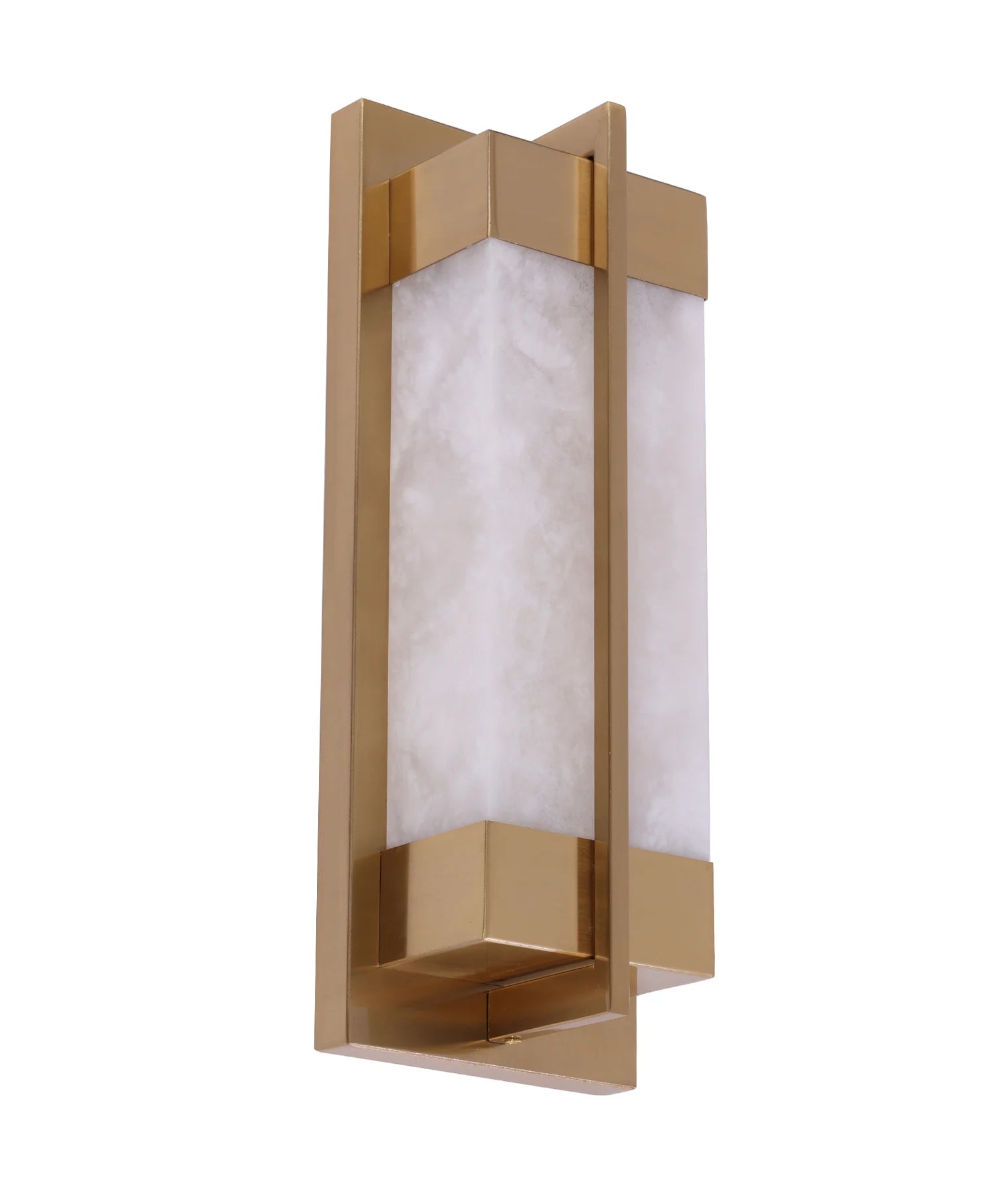 CLA PUENTE: Interior Rectangular Marble with Brass Highlight Wall Light